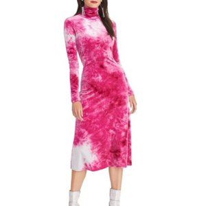 RACHEL Rachel Roy Pink Tie Dye Velour Maxi Dress Size Large NWT in Purple Berry